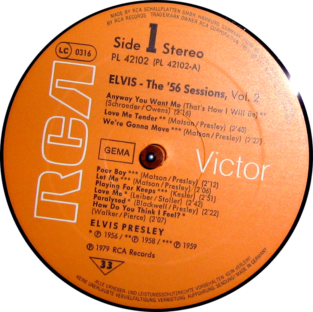 Elvis Presley  The 56 Sessions Vol. 2 : LP A